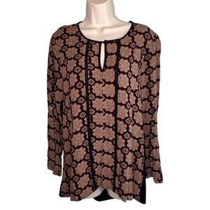 Black Rainn Floral Blouse - Black and Tan